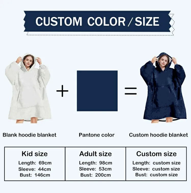Wholesale Wearable Oversized Sweatshirt Blanket Sherpa Hoodie Blanket