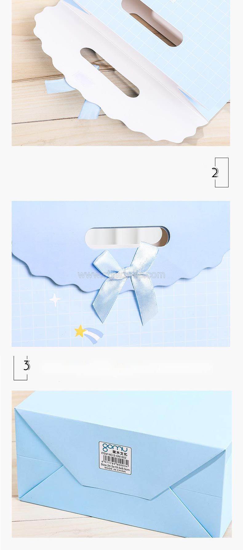 In-stock Wholesale New Eco-friendly Cartoon Cute Fancy Festival Color Printing Packing Gift Paper Bag 5