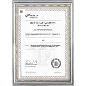 New Zealand Trademark Registration Certificate