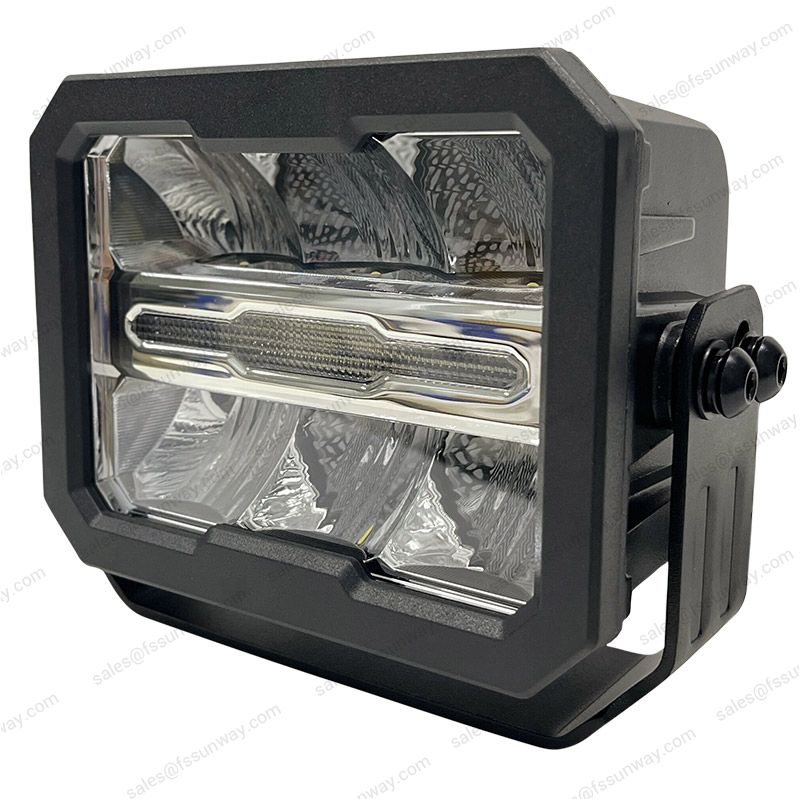 Patented 7 Inch Rectangular Driving Light with Glow Park Light