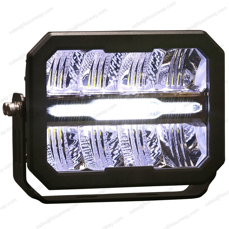 Patented 9 Inch Rectangular Driving Light with Glow Park Light