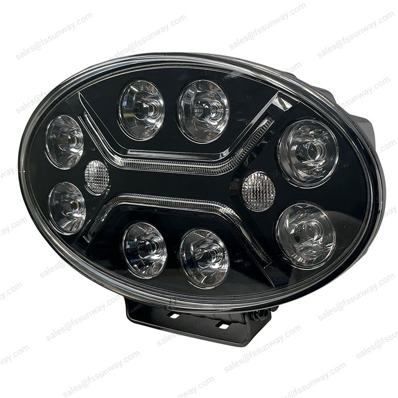 9 Inch Oval LED Driving Light with Position Light and Flashing Light