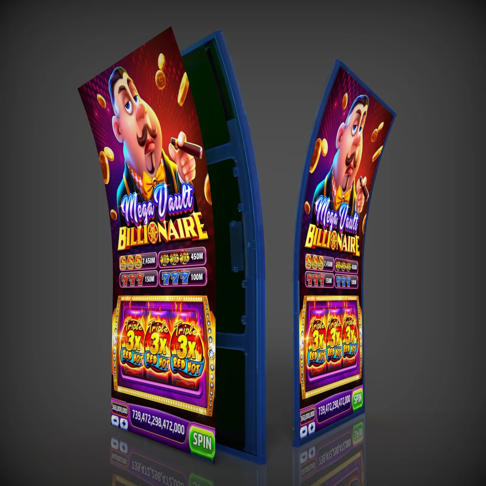 43-inch J-shaped touchscreen gaming display for casinos