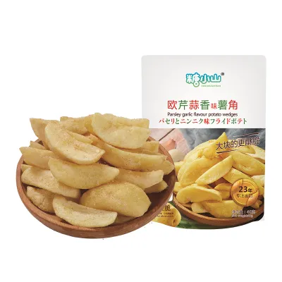 Parsley garlic flavour potato wedges