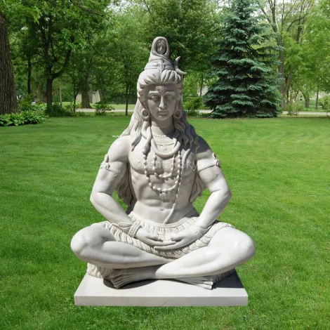 Статуэтка Господа Шивы из белого мрамора в натуральную величину