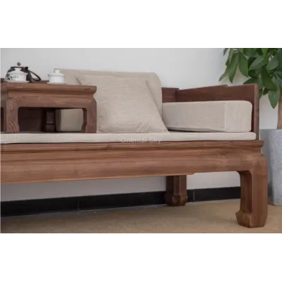 Luz de lujo de madera maciza sofá cama de madera de nogal negro Sofá Muebles