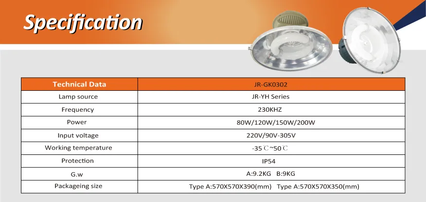 Induction Highbay light JR-GK0302