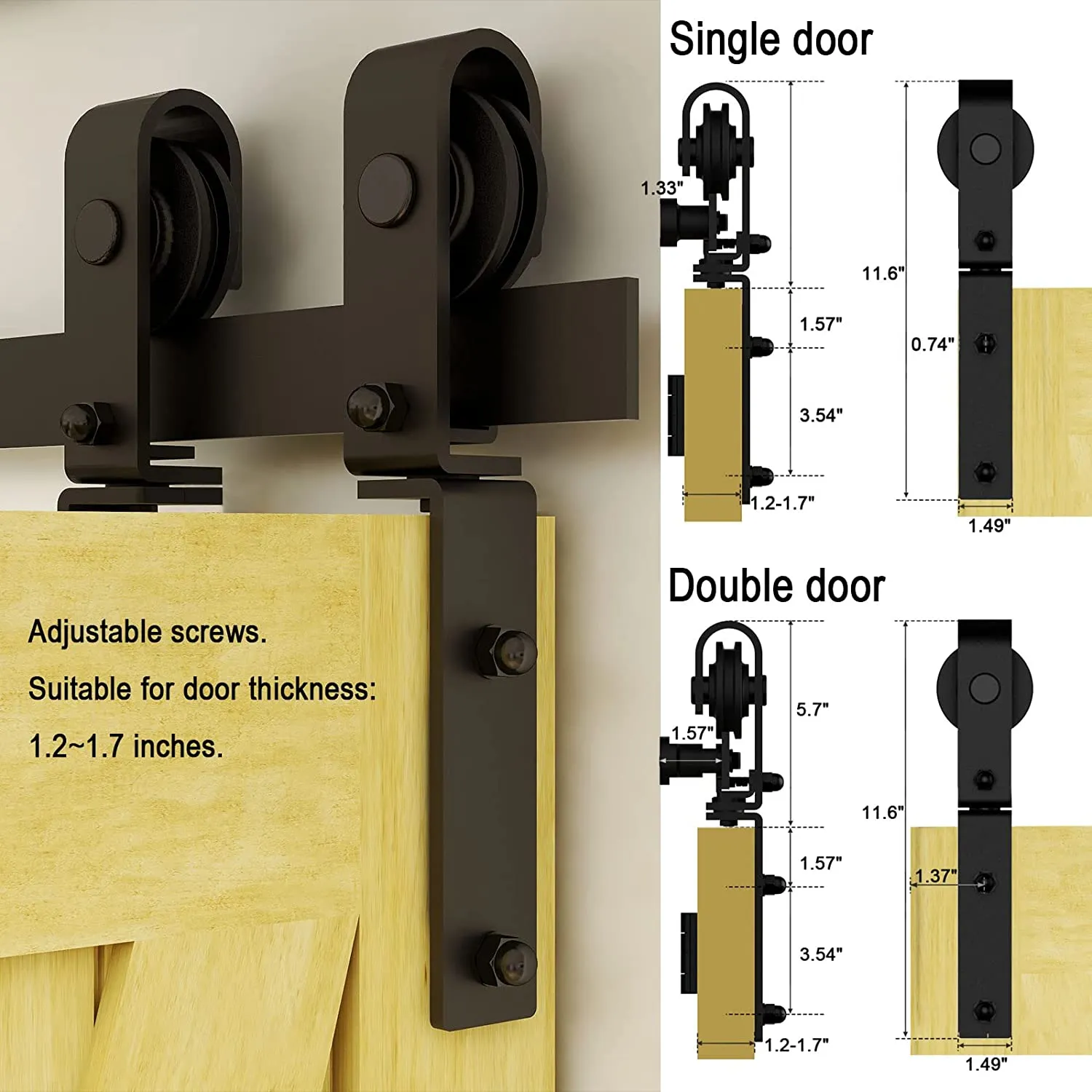 Bifold Barn Door Hardware for 2 Door