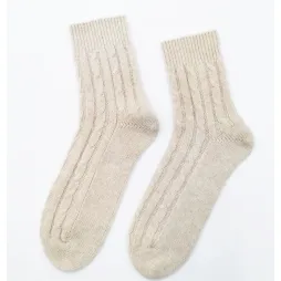 Cashmere cable socks