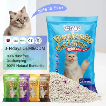 Arena para gatos de bentonita premium de 25 litros para inodoro para gatos