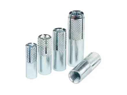 Threaded Expansion Bolts Drop-in Anchors Kit Sleeve Anchors, Zinc Plated, Carbon Steel