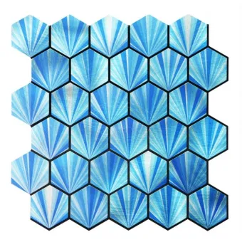 Hexagon Shell Peel and Stick Aluminum Mosaics