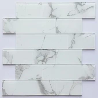 White Glass Brick Easy Install Peel and Stick