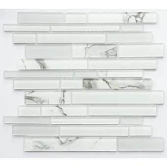 Artistic Strip White Peel and Stick Tile