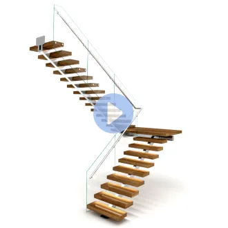 Single-Stringer Wooden Stairs