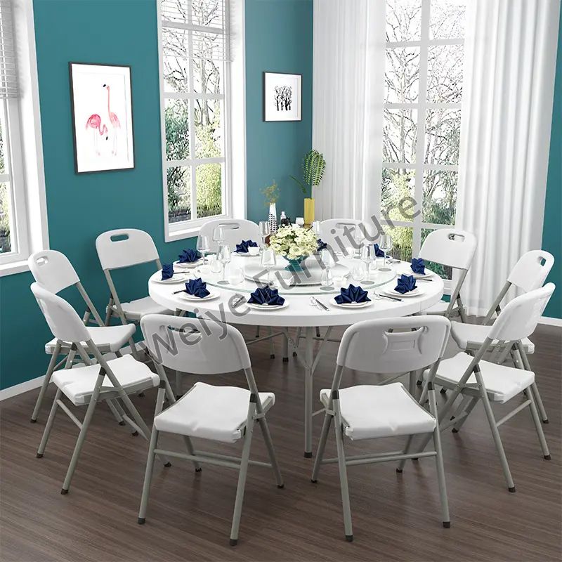 Hdpe Foldable Plastic Chair White Banquet Chair