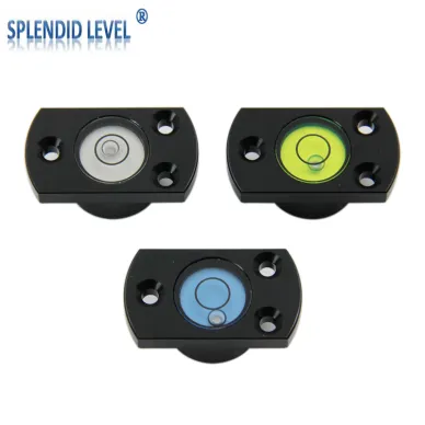 金屬異形上法蘭水平儀3714高精度圓形水泡帶安裝孔調平水平泡配件