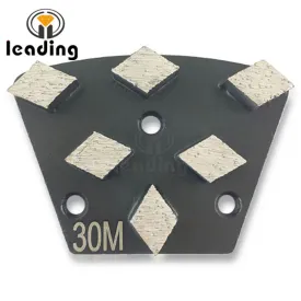 Sei piccoli segmenti romboidali diamantati trapezoidali 3xM6 avvitati