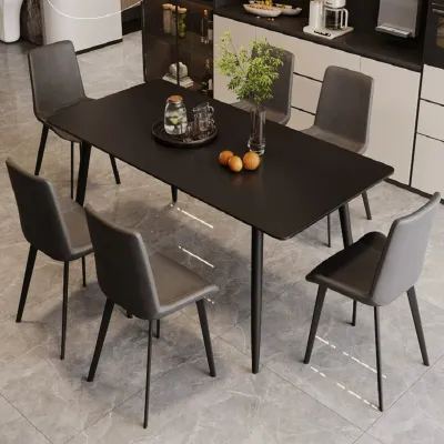 Black rock plate dining table and chairs