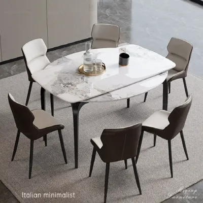 Rock slab dining table square and round
