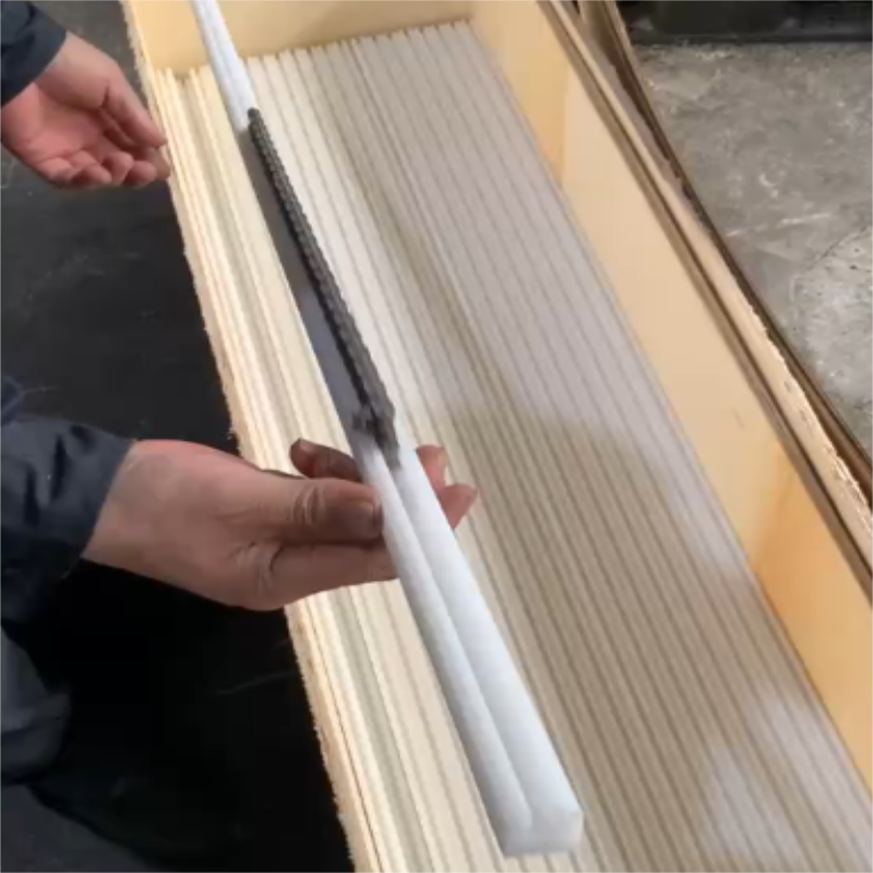 A custom UHMW part with a dovetail joint A custom UHMW part with a dovetail joint