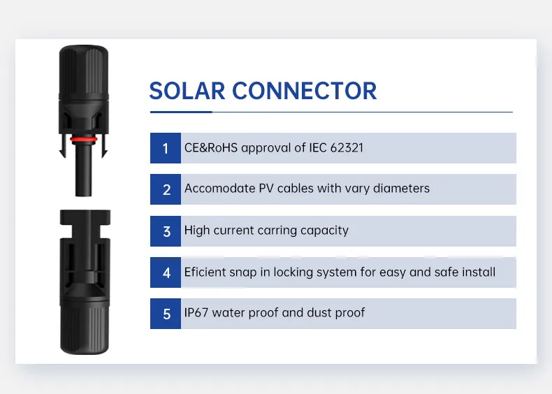 1000V Solar Wire Connector Lugs Photovoltaic Connector Manufacturer
