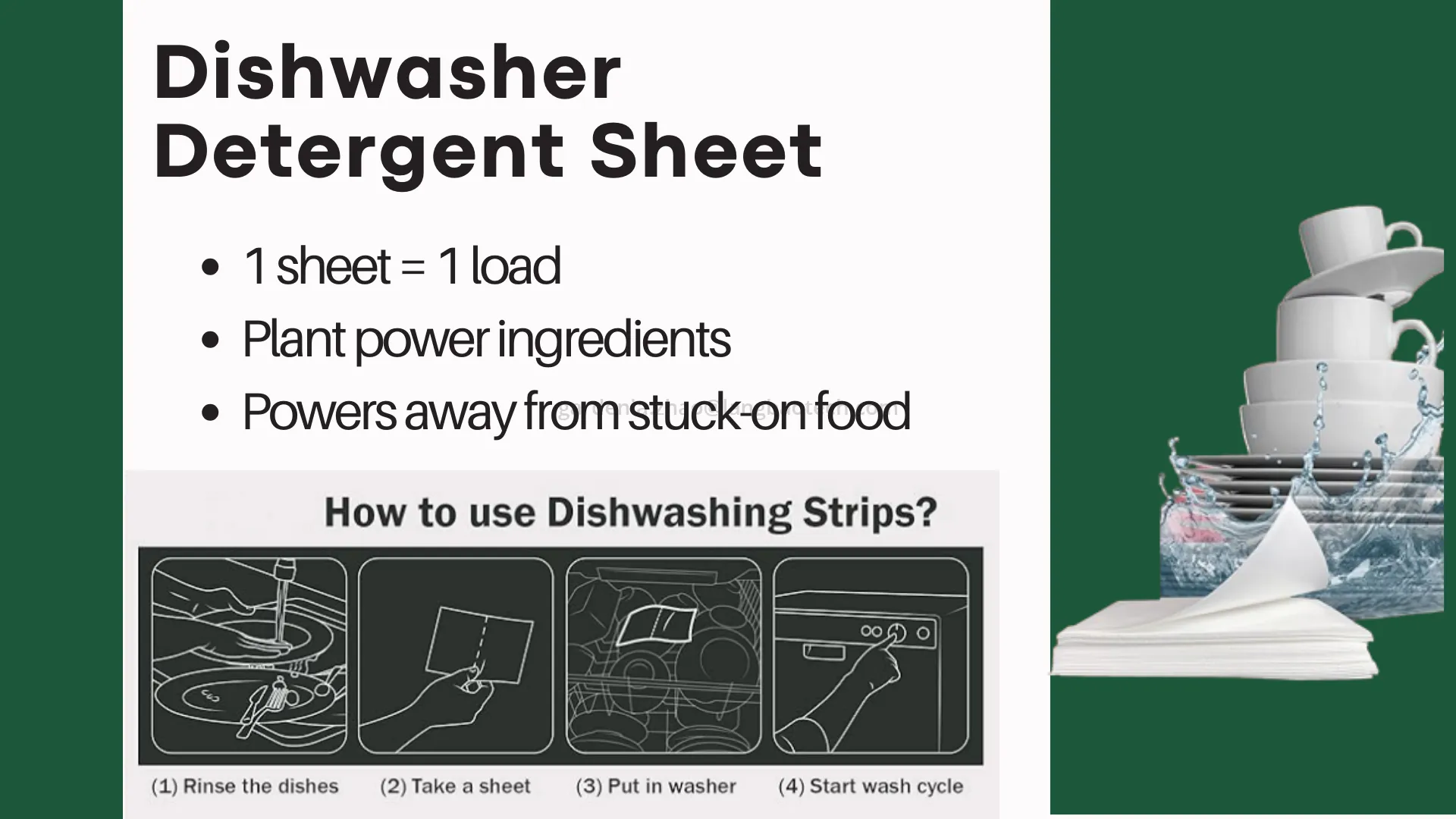 Eco High Efficient Dishwasher Detergent Sheets Eco High Efficient Dishwasher Detergent Sheets