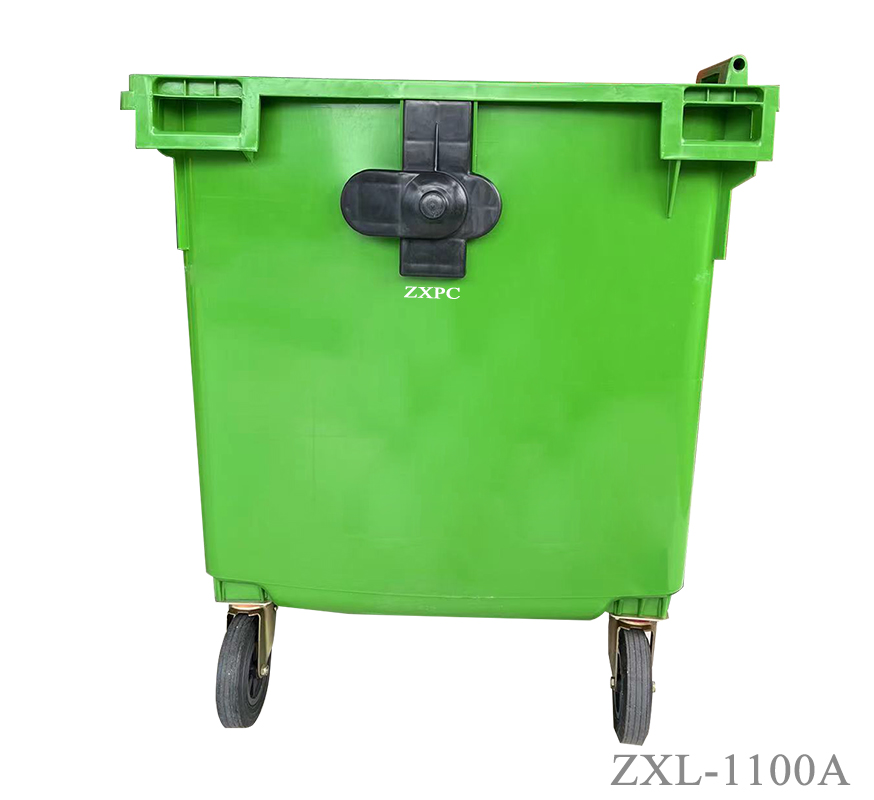 HDPE Mobile wheelie Bin 1100 Liter Universal Casters with Brake with Drain Hole
