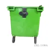 HDPE Mobile wheelie Bin 1100 Liter Universal Casters with Brake with Drain Hole