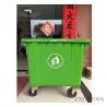 HDPE Mobile wheelie Bin 1100 Liter Universal Casters with Brake with Drain Hole