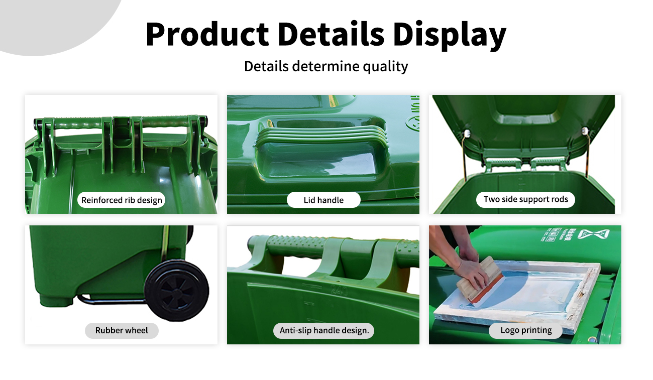 U-shaped Pedal Outdoor Trash Can ZXL-240U Material HDPE EN840-5 Standard