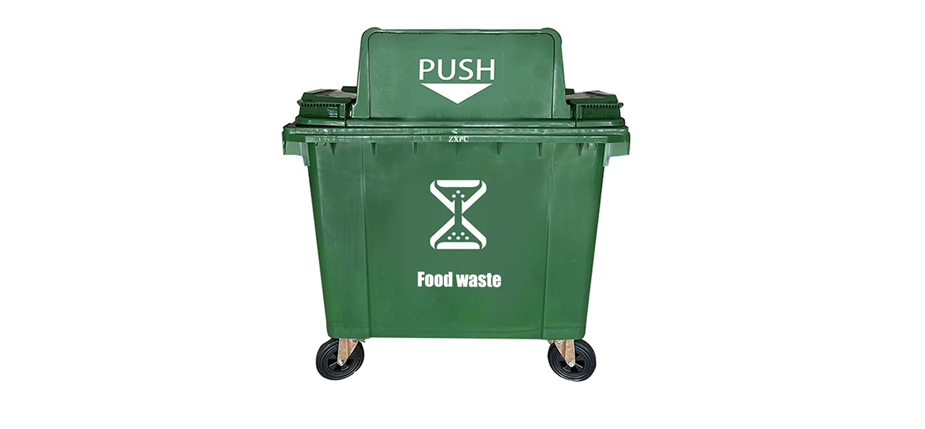 HDPE Mobile wheelie Bin ZXL- 660D Push Lid EN840