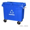 HDPE Mobile wheelie Bin 660 Liter EN840-5 Universal Casters