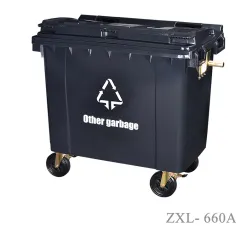 HDPE Mobile wheelie Bin 660 Liter EN840-5 Universal Casters