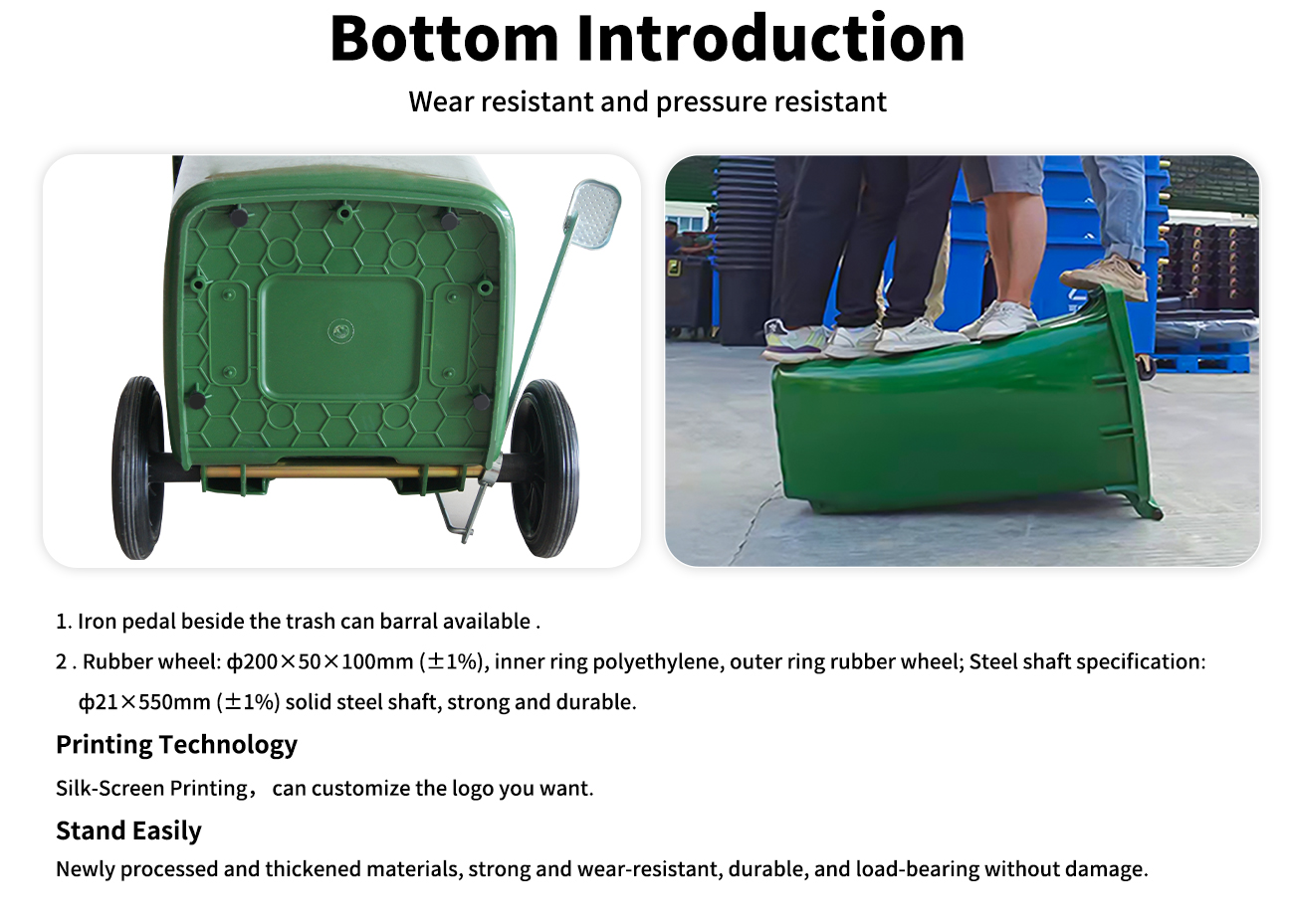 Outdoor Trash Can HDPE ZXL-120J with Pedal