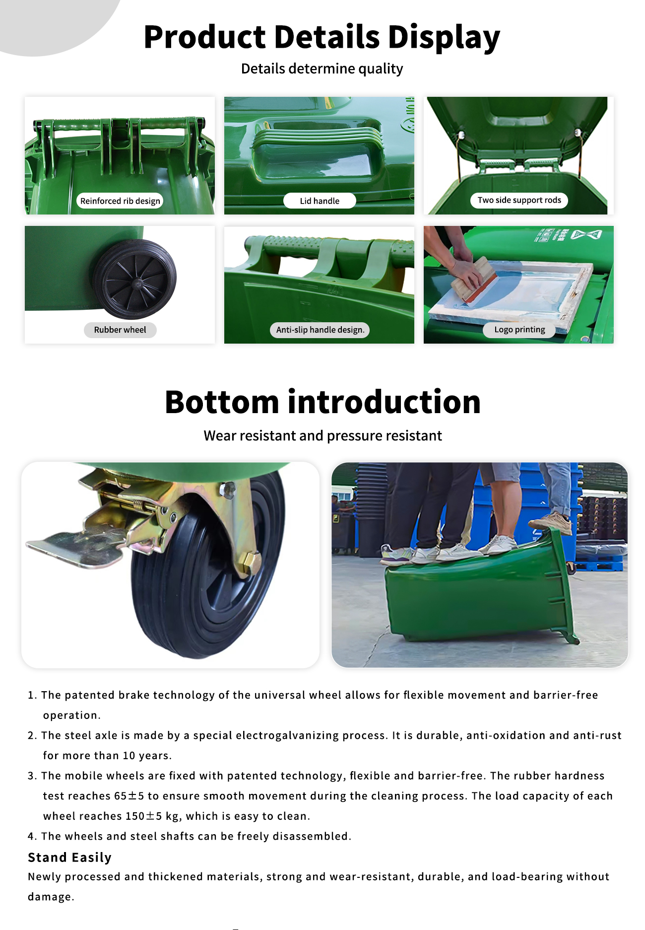 Mobile wheelie Bin ZXL 360L with Drain Hole
