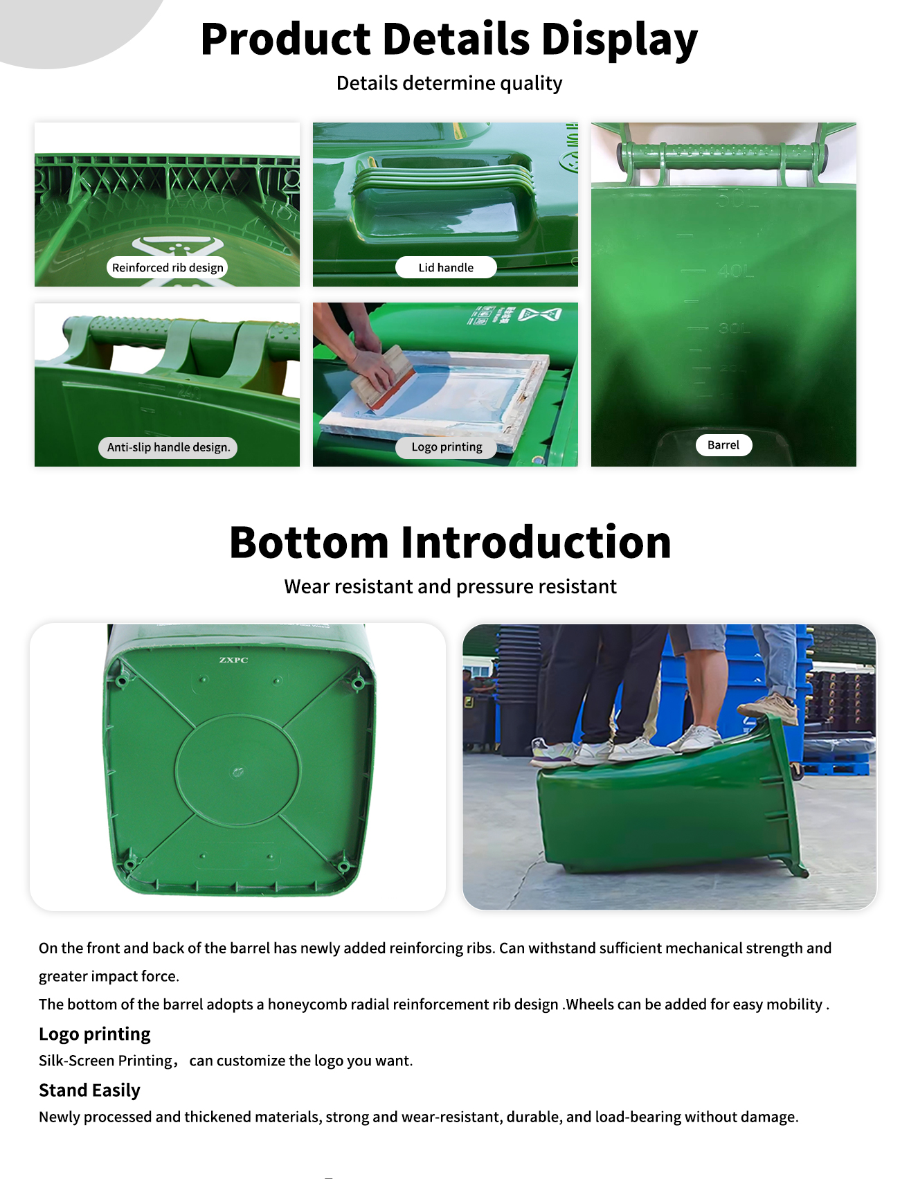 Outdoor Classified Dust Bin  Material HDPE ZXL-50