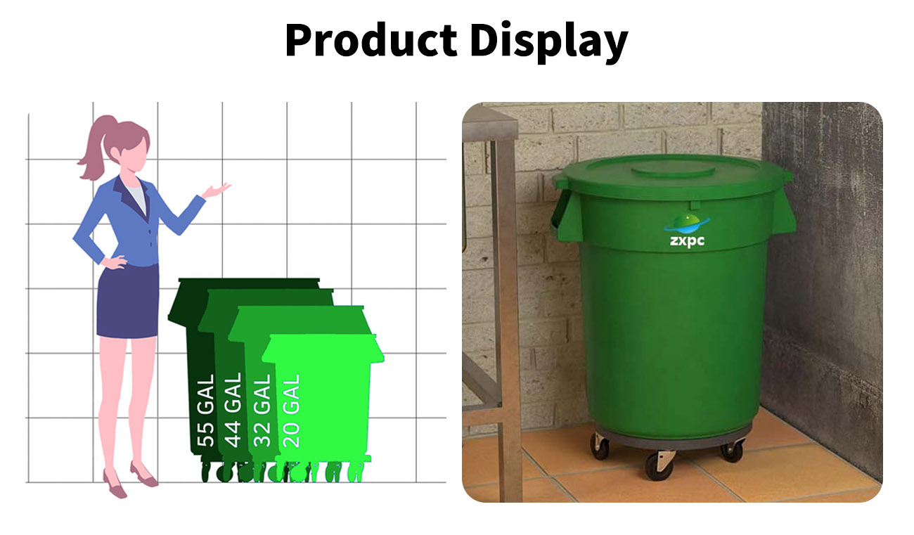 Round Commercial Trash Can Material HDPE ZXL-Round