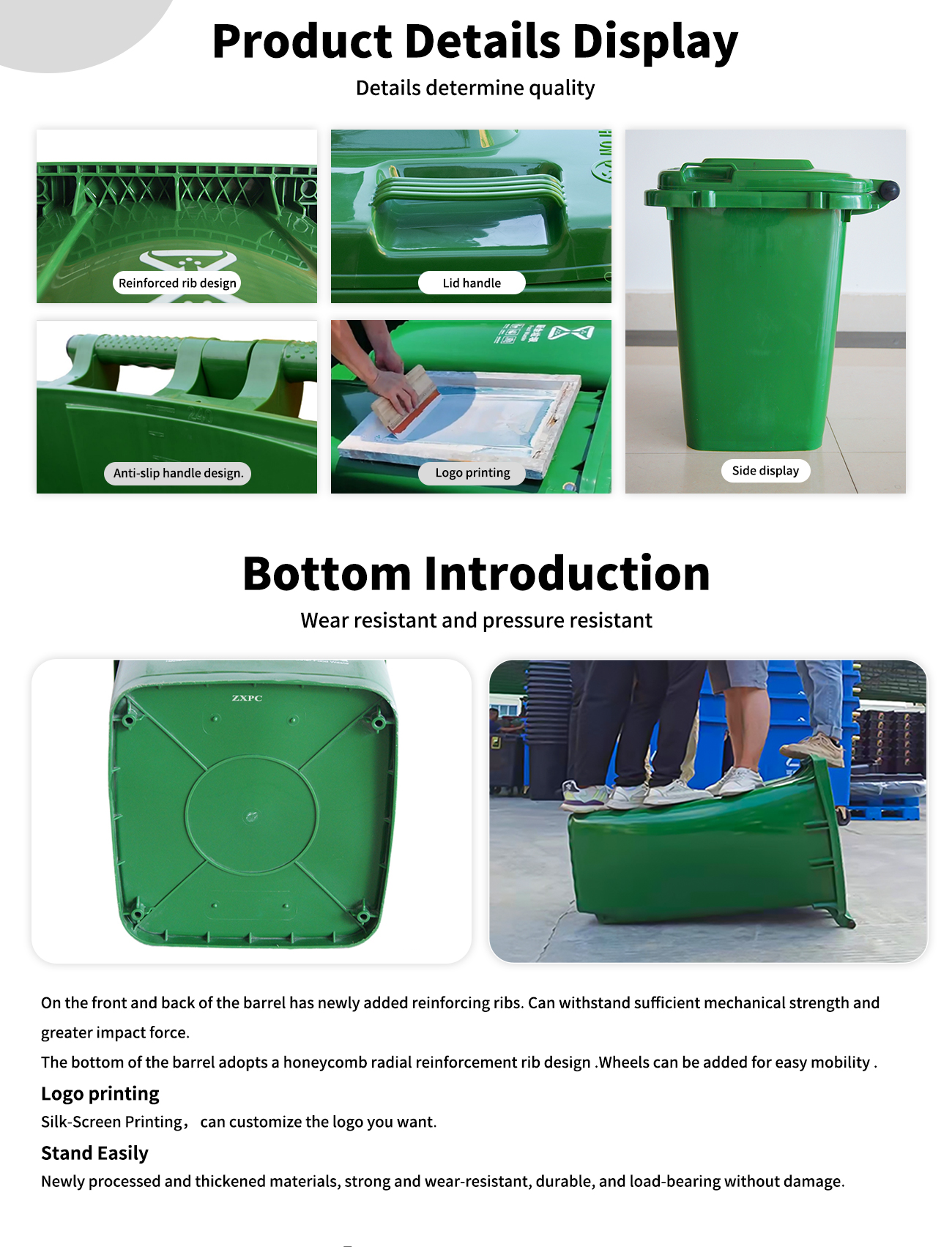 Outdoor Classified Dust Bin Material HDPE ZXL-30A