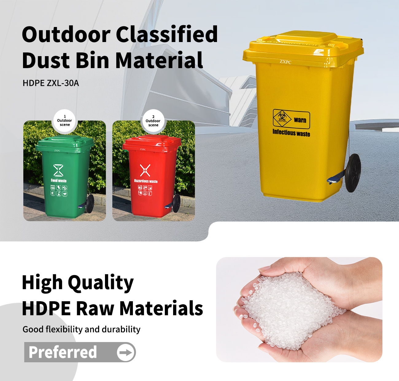 Outdoor Classified Dust Bin HDPE ZXL-100J