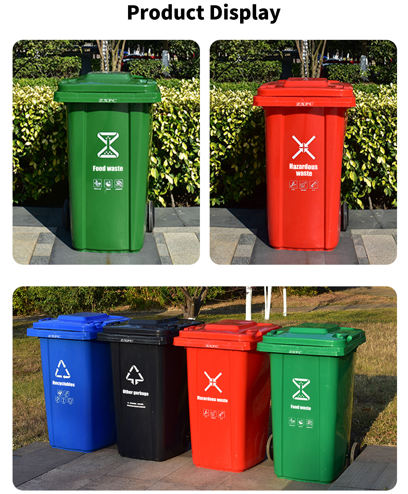 Outdoor Trash Can  Material HDPE EN840-5 ZXL-240C