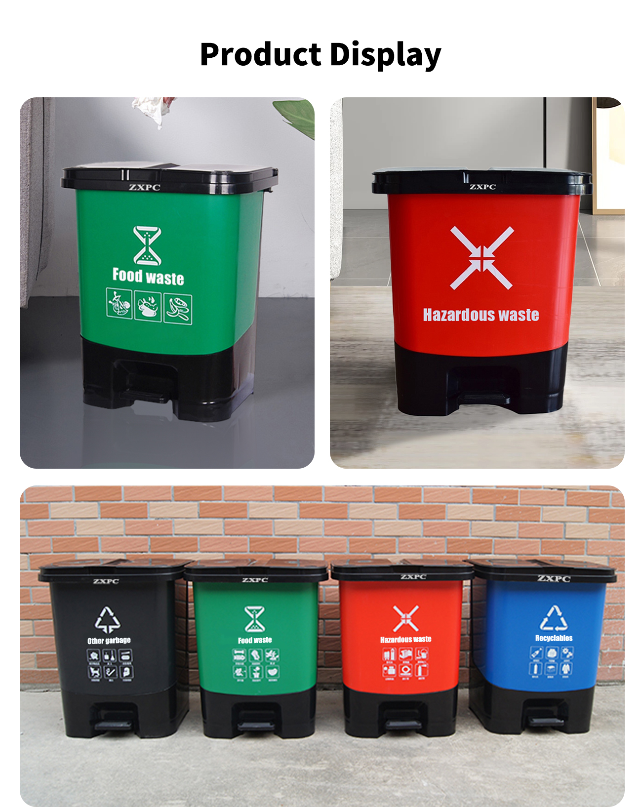 Single Inner Barrel HDPE Pedal Trash Can  40 Liter