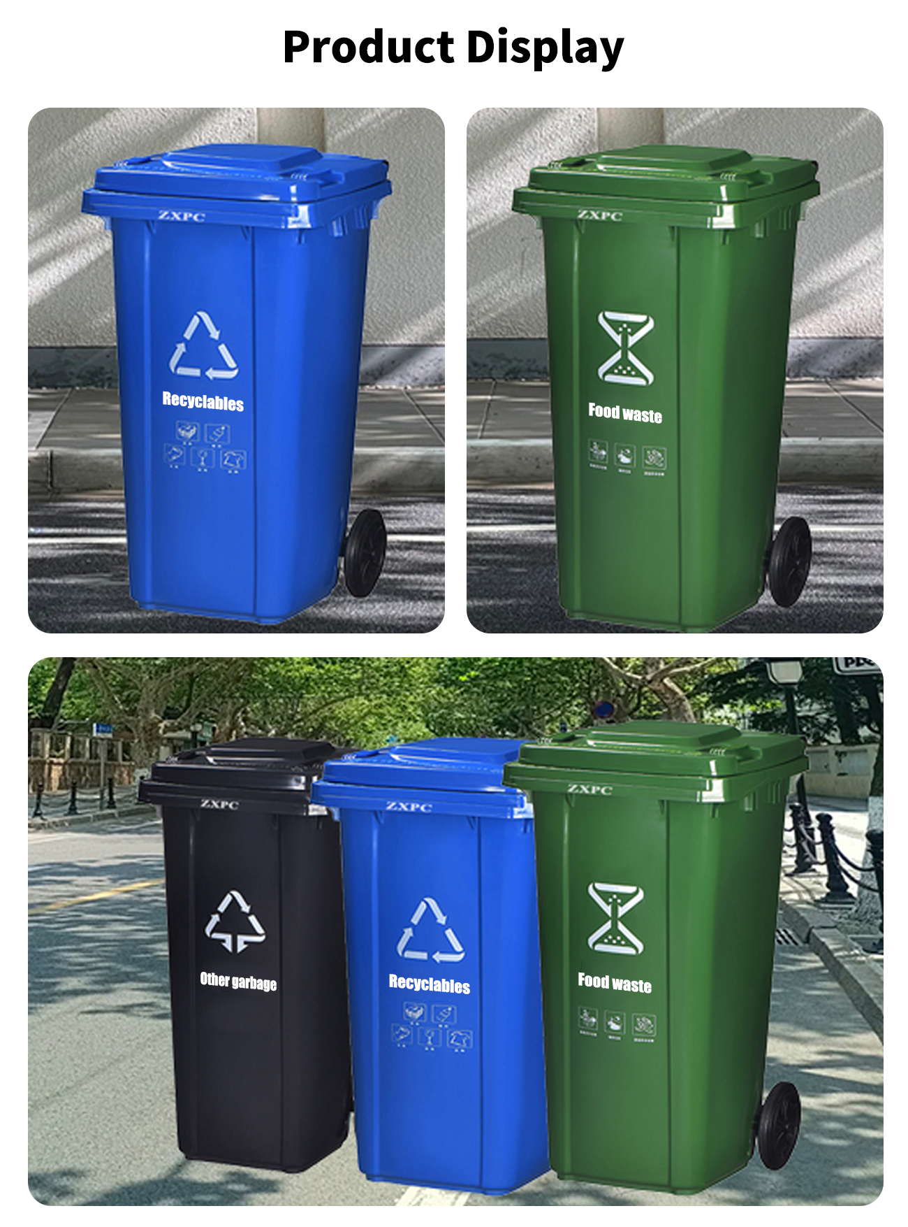 Outdoor Classified Dust Bin 120 Liter Material HDPE