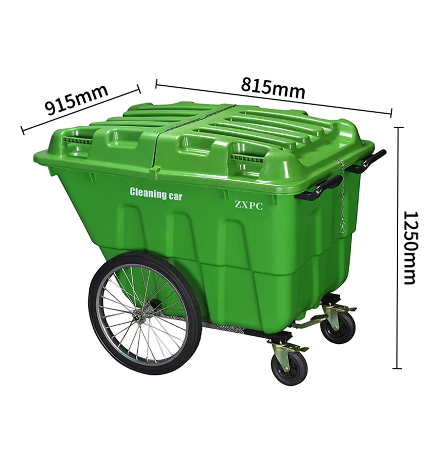 HDPE Mobile wheelie Bin 400 Liter  Universal Casters with Brake