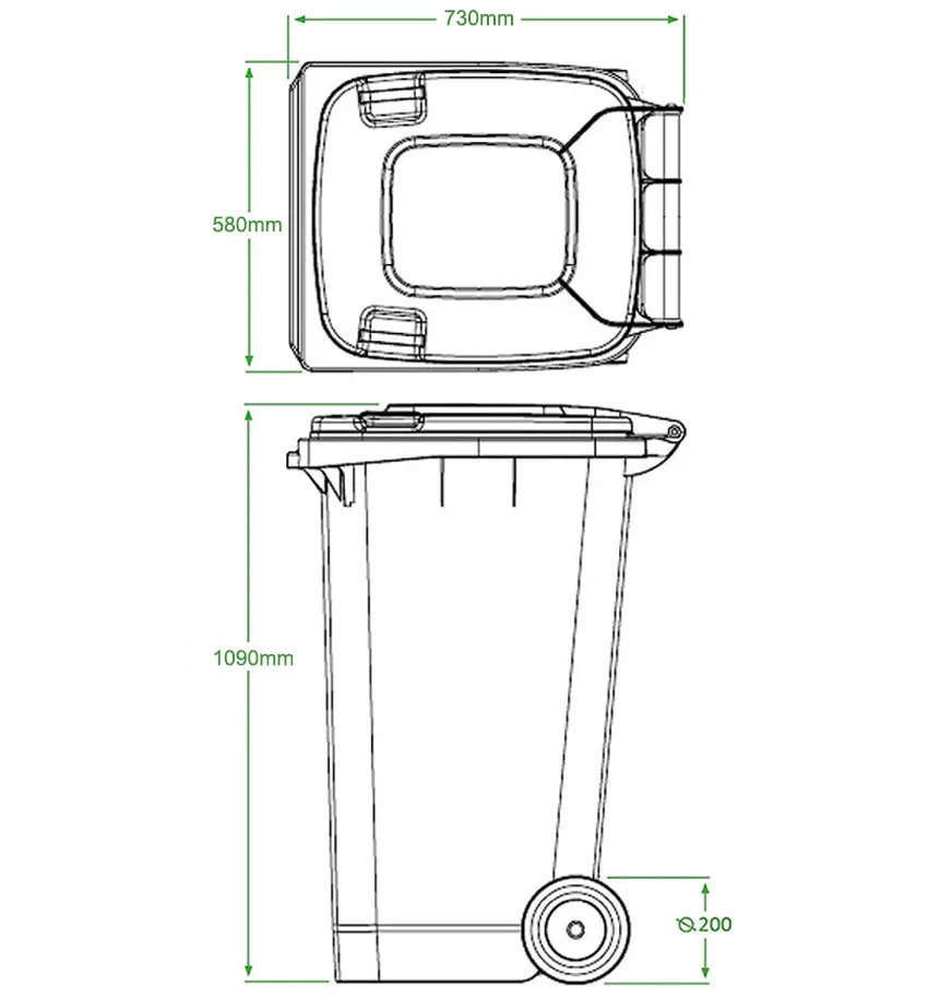 U-shaped Pedal Outdoor Trash Can ZXL-240U Material HDPE EN840-5 Standard