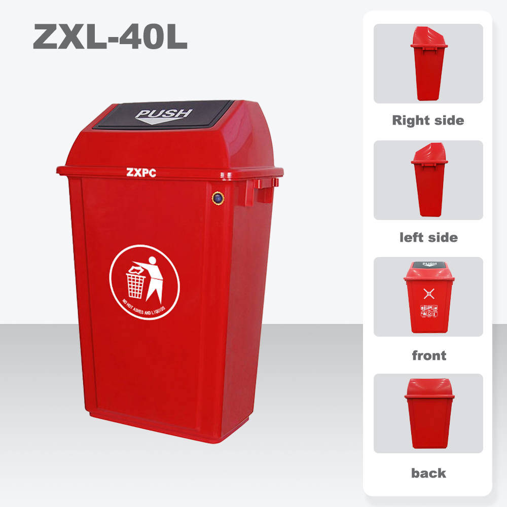 Push-Lid Trash Can  40 Liter Outdoor and Indoor Use