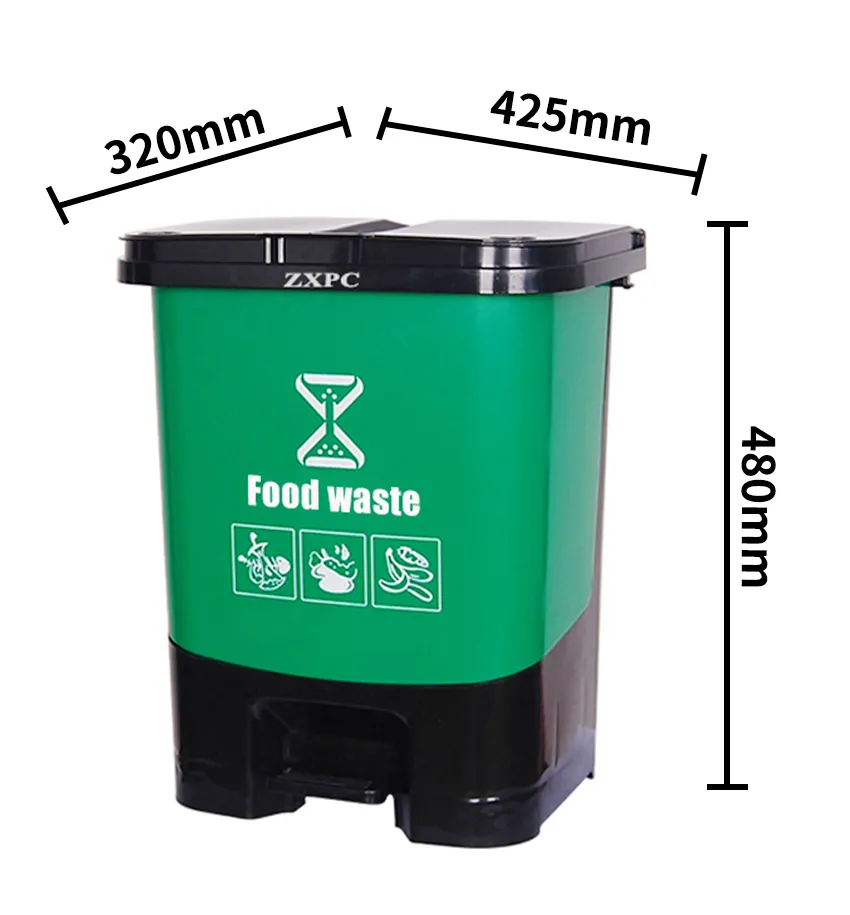 Single Inner Barrel PP Pedal Trash Can  40 Liter