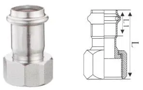 Stainless Steel Female Union V Profile Stainless Steel Female Union V Profile Diagram
