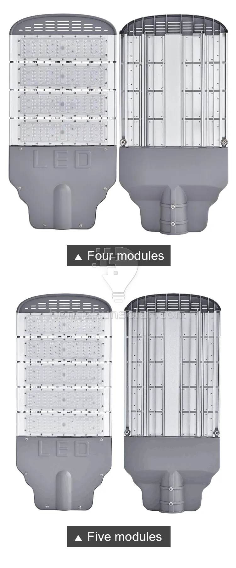 Éclairage routier extérieur en aluminium étanche IP66 Lumen élevé Module 50W-250W Réverbère à LED Éclairage routier extérieur en aluminium étanche IP66 Lumen élevé Module 50W-250W Réverbère à LED