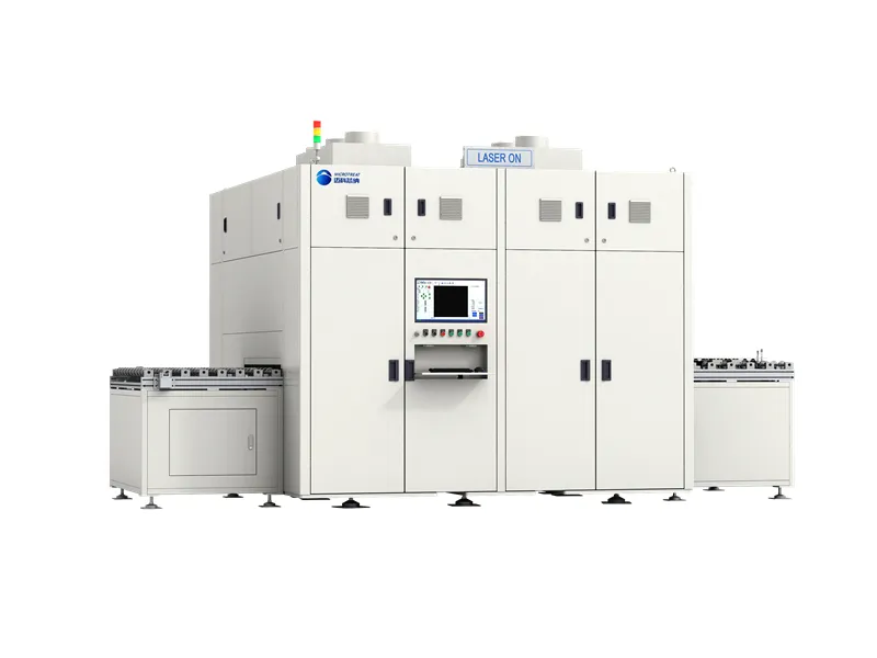 Laser scribing mass production system for thin-film solar modules